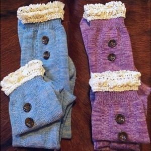Cute knee-high socks with lace and buttons